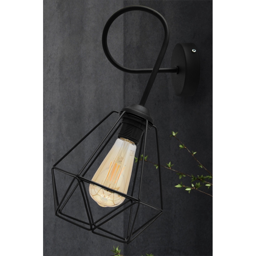Wand Lamp KARO 3xE27/15W/230V zwart