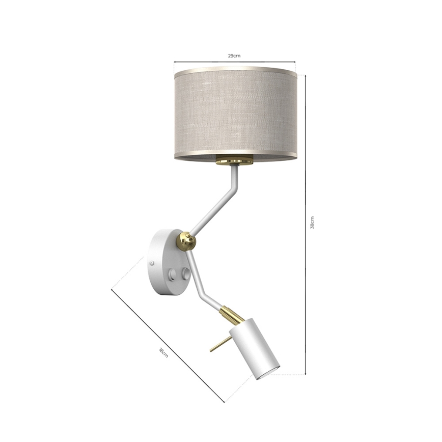 Wand Lamp LINO 1xE27/40W/230V + 1xGU10/MR11/7W
