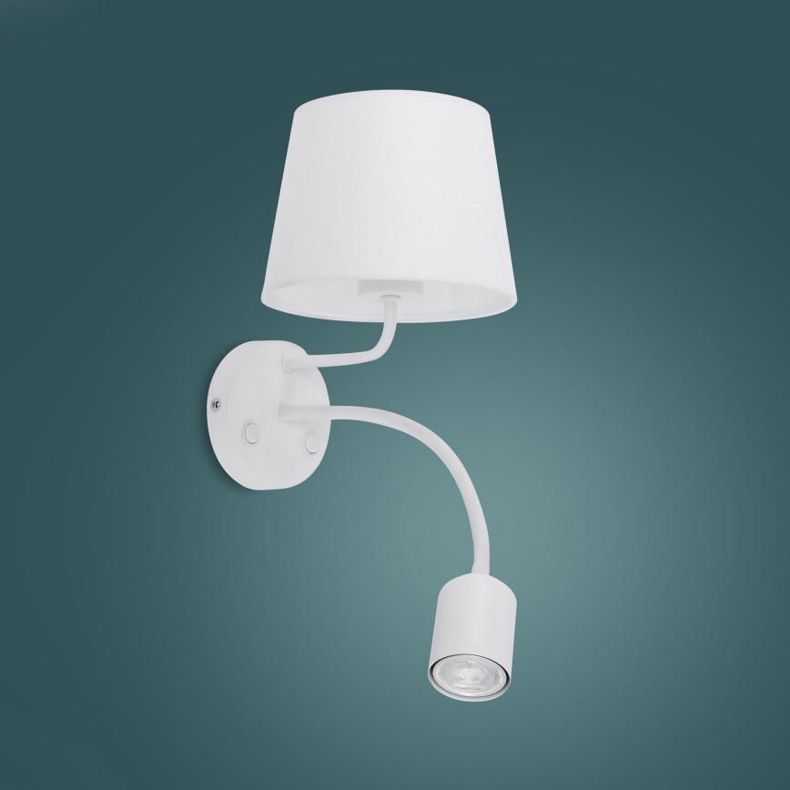Wand Lamp MAJA 1xE27/15W/230V + 1xGU10/10W/230V wit
