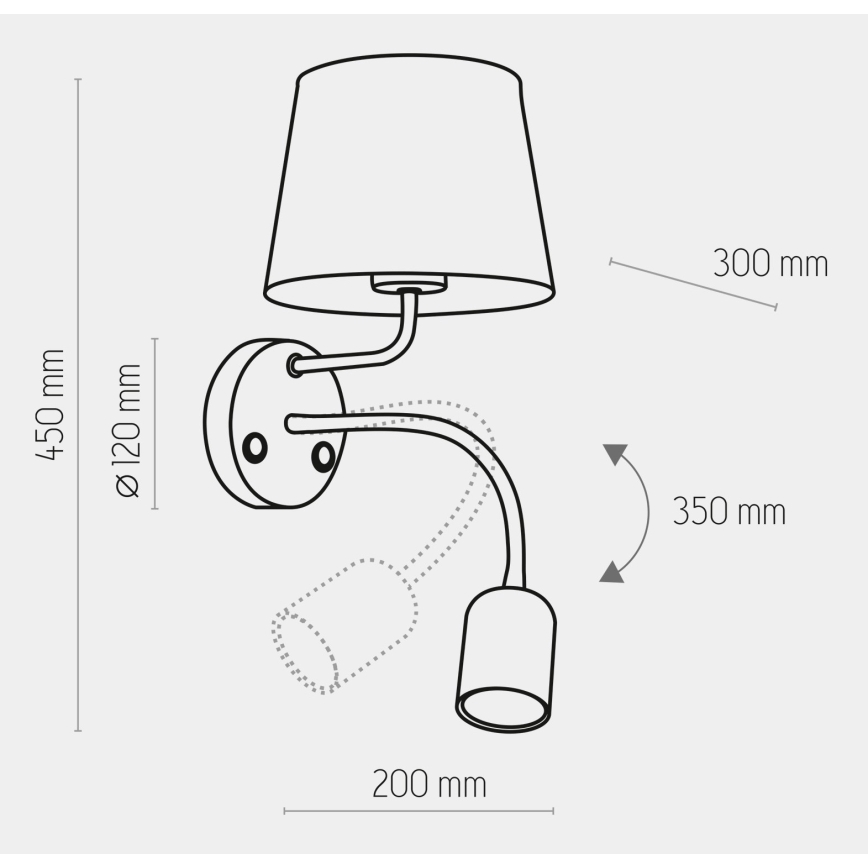 Wand Lamp MAJA 1xE27/15W/230V + 1xGU10/10W/230V wit