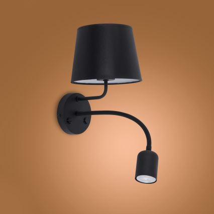 Wand Lamp MAJA 1xE27/15W/230V + 1xGU10/10W/230V zwart