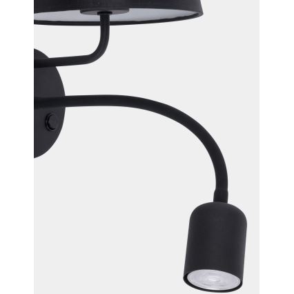 Wand Lamp MAJA 1xE27/15W/230V + 1xGU10/10W/230V zwart