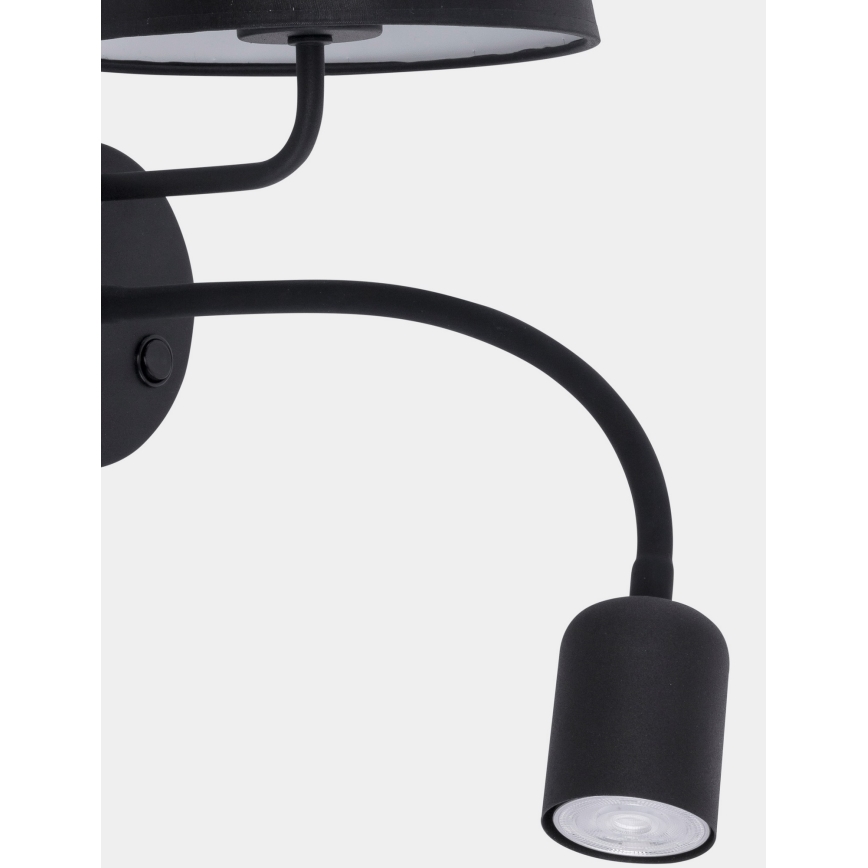 Wand Lamp MAJA 1xE27/15W/230V + 1xGU10/10W/230V zwart
