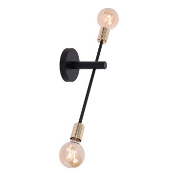 Wand Lamp ONYX 2xE27/60W/230V zwart/goud