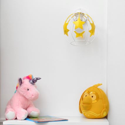 Wand lamp voor kinderen STARS 1xE27/15W/230V geel/wit