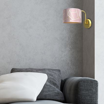 Wand Lamp ZIGGY 1xE27/60W/230V roze/goud
