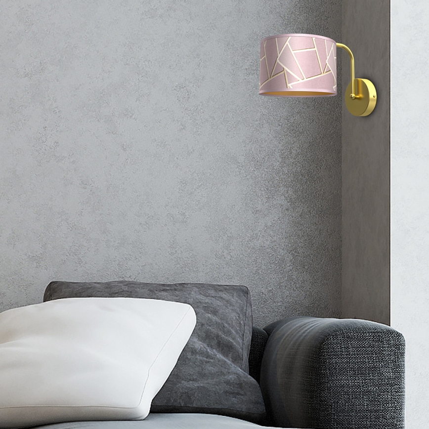 Wand Lamp ZIGGY 1xE27/60W/230V roze/goud
