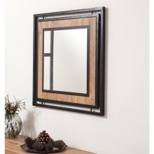 Wand Spiegel COSMO 70x70 cm bruin/zwart