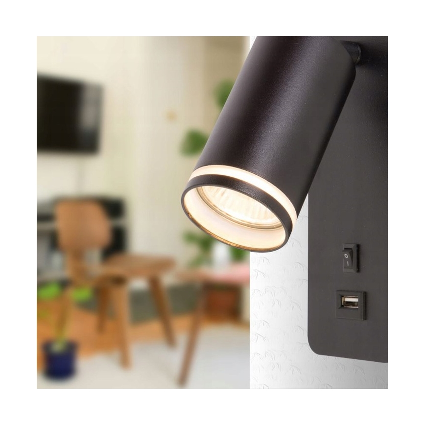 Wand Spot 1xGU10/35W/230V USB