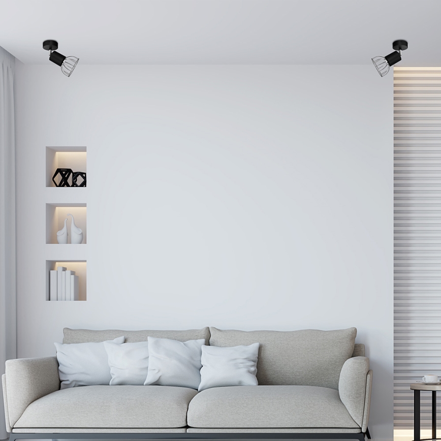 Wand Spot DANTE 1xGU10/25W/230V zwart/glanzend chroom