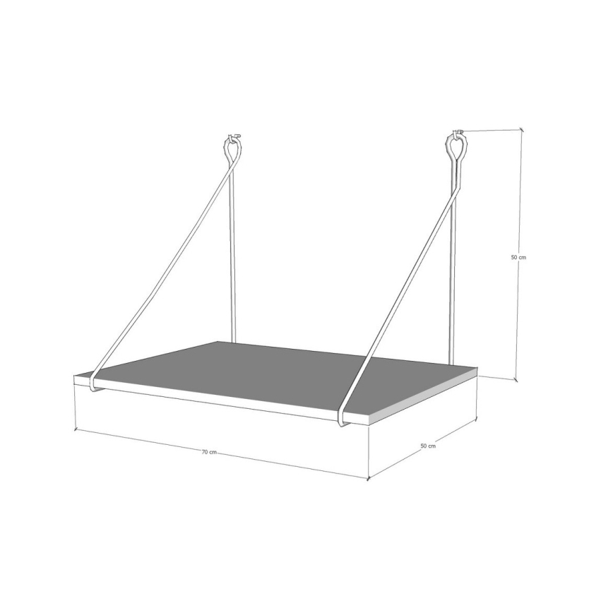 Wand Werkblad TUNA 50x70 cm bruin/zwart