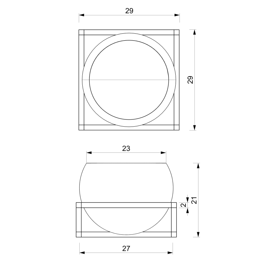 Wandbloempot 27x29 cm zwart