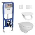 Wandcloset LYRA + SoftClose-toiletbril LYRA + DUAL-bedieningsplaat + inbouwmodule + isolatieonderlegger