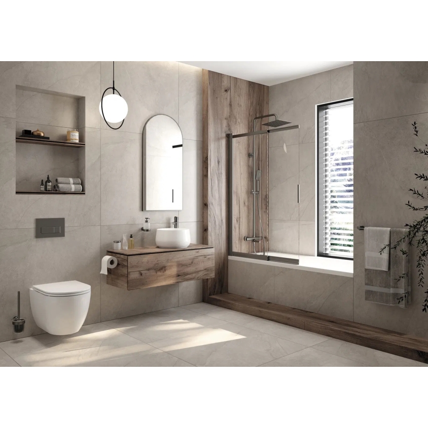 Hangend toilet ROUND + toiletbril SoftClose ROUND + spoelknop SIGMA + inbouwmodule + isolerende onderlegplaat