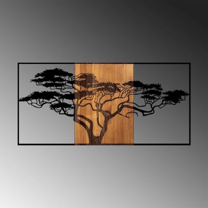 Wanddecoratie 147x70 cm boom hout/metaal ​