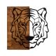 Wanddecoratie 56x58 cm tijger hout/metaal