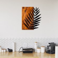 Wanddecoratie 58x50 cm hout/metaal