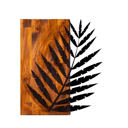 Wanddecoratie 58x50 cm hout/metaal