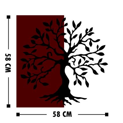 Wanddecoratie 58x58 cm hout/metaal