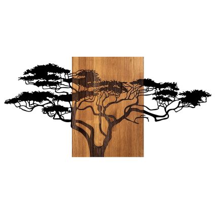 Wanddecoratie 70x144 cm hout/metaal