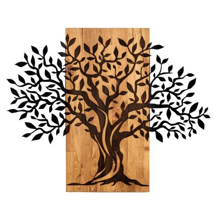 Wanddecoratie 72x58 cm hout/metaal