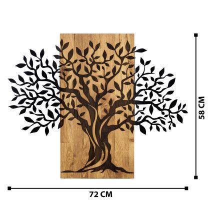 Wanddecoratie 72x58 cm hout/metaal