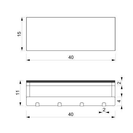 Wandhanddoekhouder met plank 10x40 cm zwart