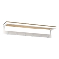Wandhanddoekhouder met plank 10x60 cm wit
