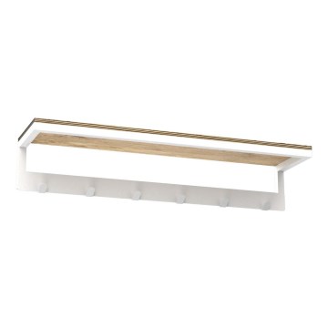Wandhanddoekhouder met plank 10x60 cm wit