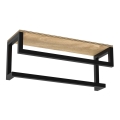 Wandhanddoekhouder met plank 14x40 cm zwart
