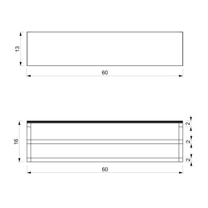 Wandhanddoekhouder met plank 14x60 cm wit