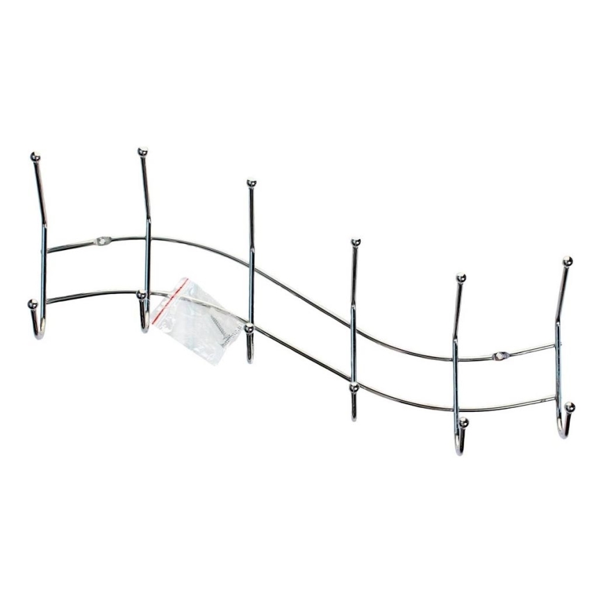 Wandkapstok 13,5x44,5 cm, glanzend chroom, golvend design