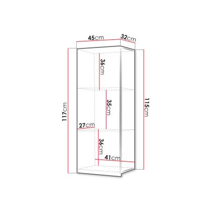 wandkast CALABRINI 117x45 cm wit