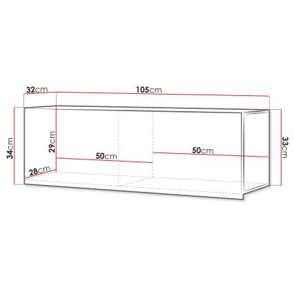 wandkast CALABRINI 34x105 cm wit