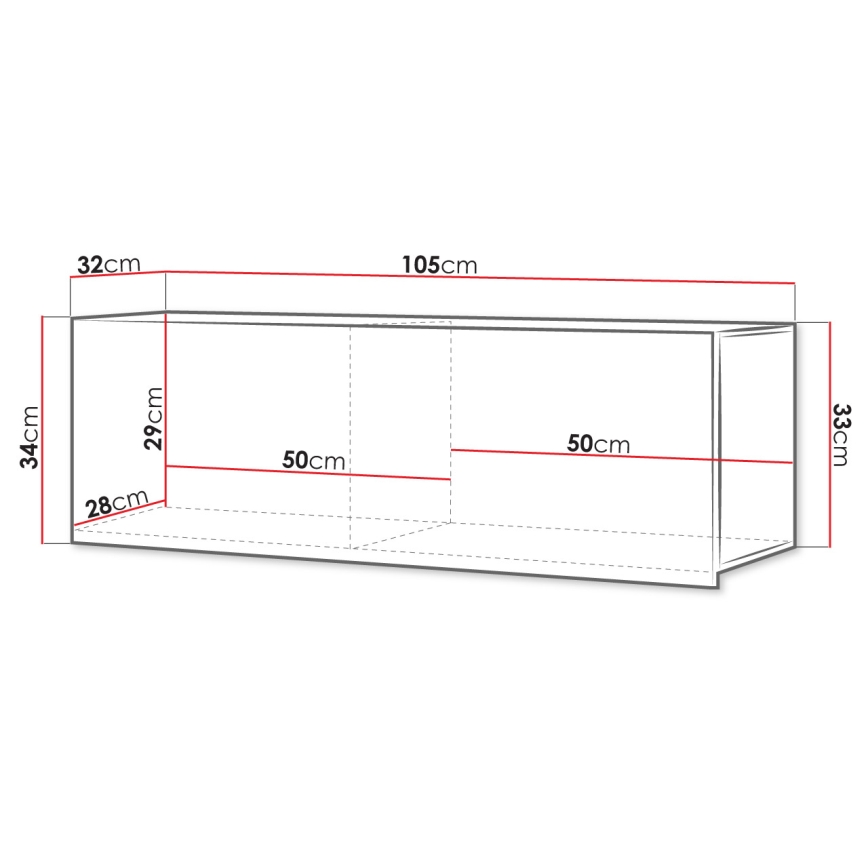 wandkast CALABRINI 34x105 cm wit