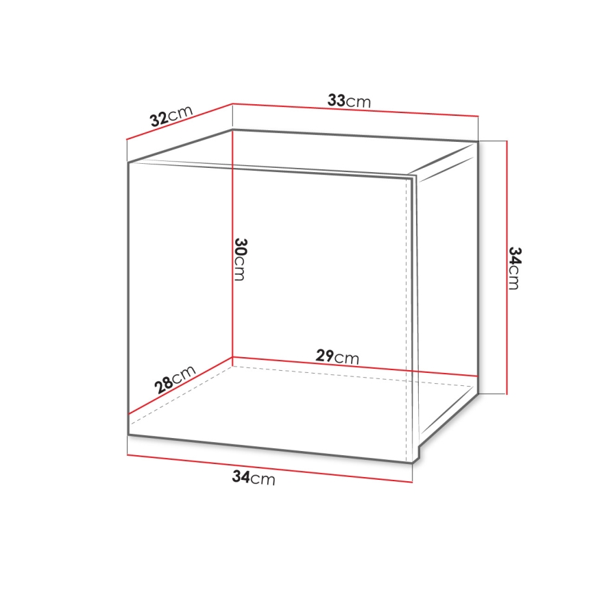 Wandkast CALABRINI 34x34 cm wit
