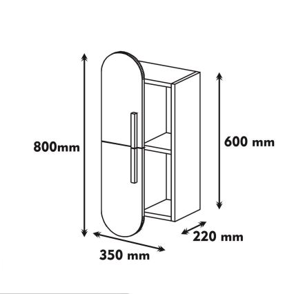 Wandkast ROSE 60x35 cm bruin/crème