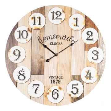 Wandklok 1x AA, Ø 58,2 cm, wit/beige
