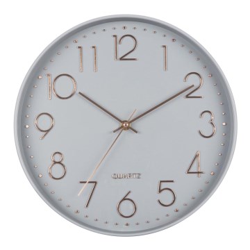 Wandklok 1xAA 29 cm grijs/rosé goud