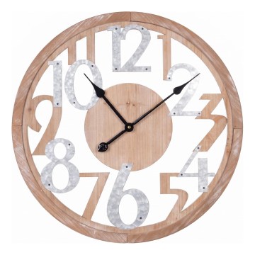 Wandklok 1xAA beige/wit