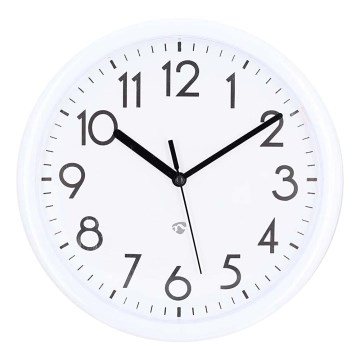 Wandklok Ø 22 cm 1xAA wit