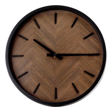 Wandklok Ø 30 cm 1xAA zwart/bruin