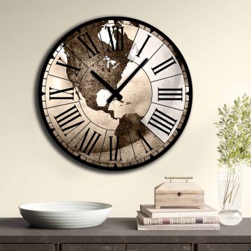 Wandklok Ø 50 cm 1xAA bruin