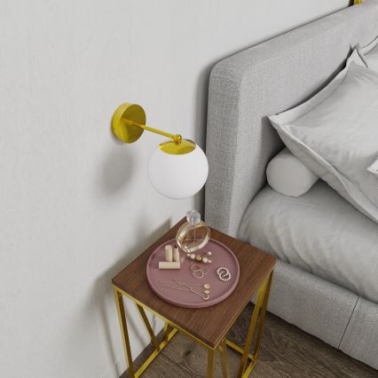 Wandlamp 1xE27/40W/230V goud/wit