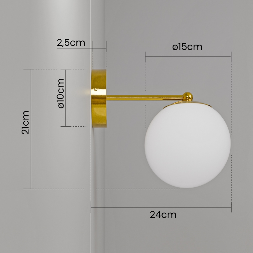 Wandlamp 1xE27/40W/230V goud/wit