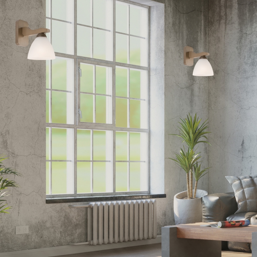 Wandlamp ADRIANO 1xE27/60W/230V beuken - FSC gecertificeerd