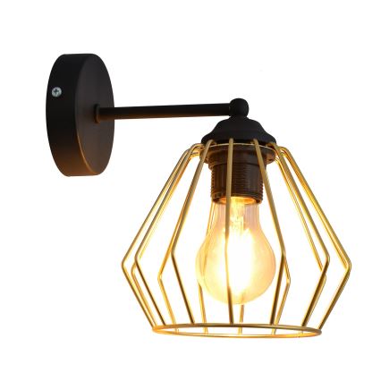 Wandlamp AGAT 1xE27/15W/230V goud/zwart