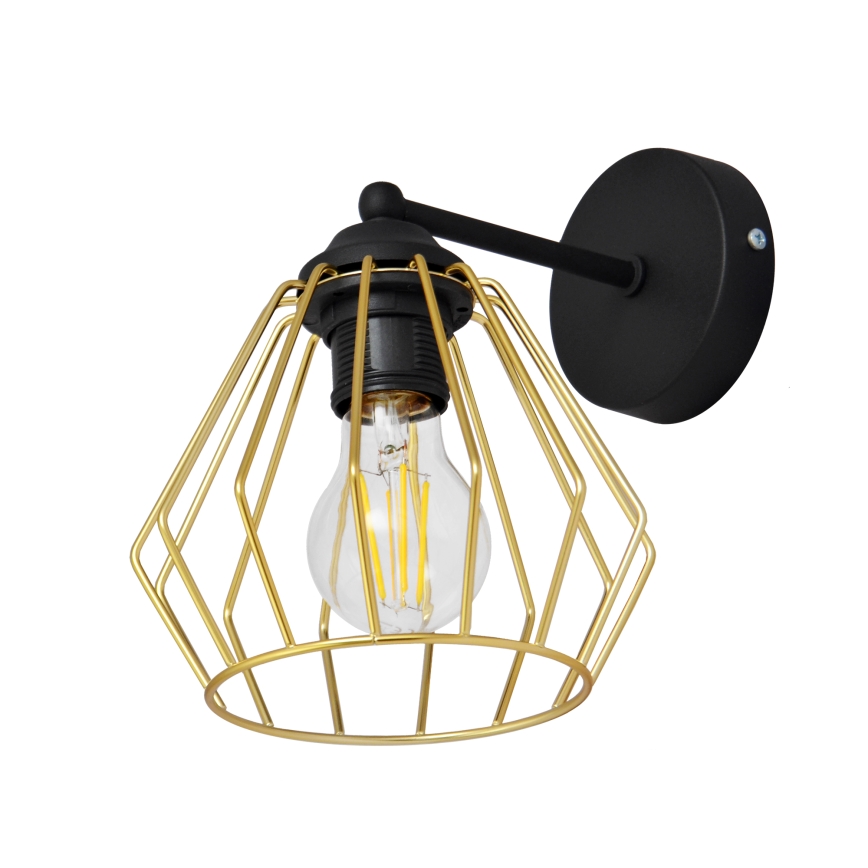 Wandlamp AGAT 1xE27/15W/230V goud/zwart