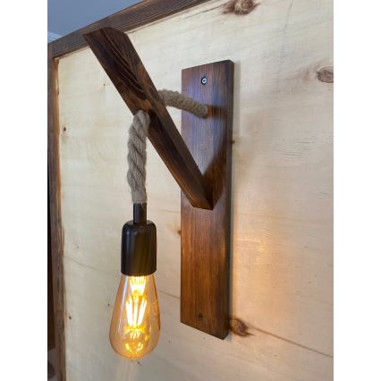 Wandlamp AHSAP 1xE27/40W/230V grenen / notenhout
