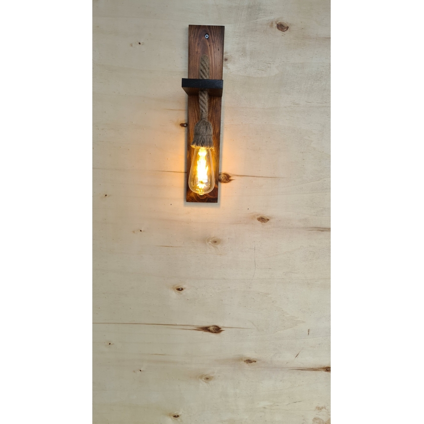 Wandlamp AHSAP 1xE27/40W/230V, grenen/walnoot